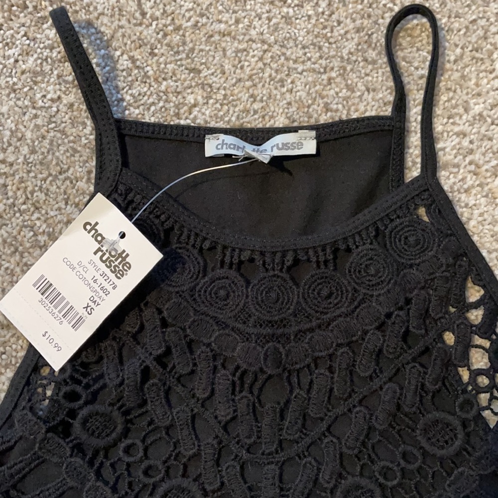 NWT Charlotte Russe Racerback Crop Top - Picture 2 of 5